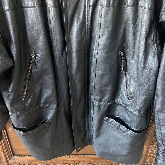 Gianni Velente Made in Italy genuine black leather fully lined Y2K Moto jacket - Picture 4 of 12